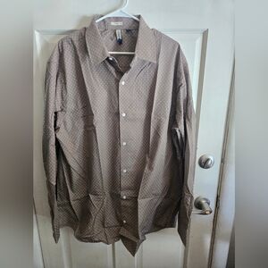 Elegant Brown Patterned Men's Shirt Stitch Fix New